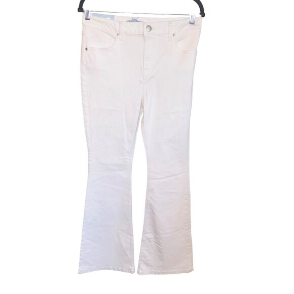 NWT Antonio Melani White Mid Rise Flare Veronica Jean 30 Cotton Elastane Slimmin - Picture 1 of 9